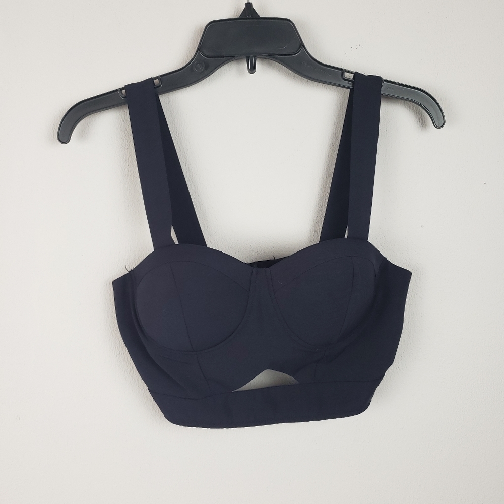 Navy Blue Crop Top - Picture 2 of 4